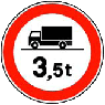 Entrada prohibida a vehículos destinados al transporte de mercancías con mayor peso autorizado que el indicado. 